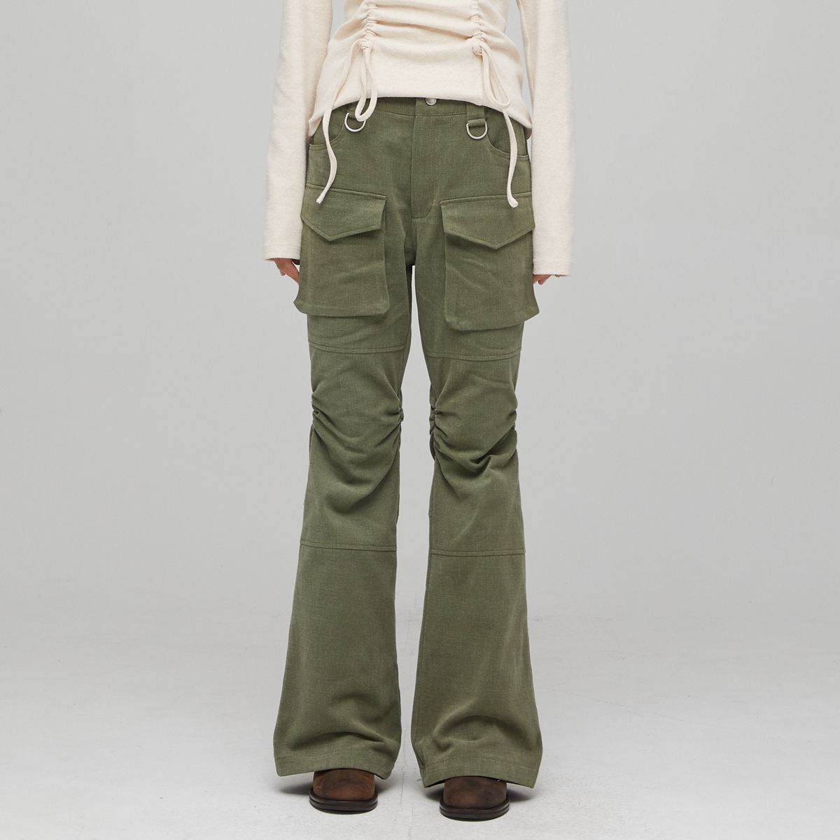 라라폭스(LALAFOX) BOOTCUT CARGO PANTS KHAKI BQ4WP009