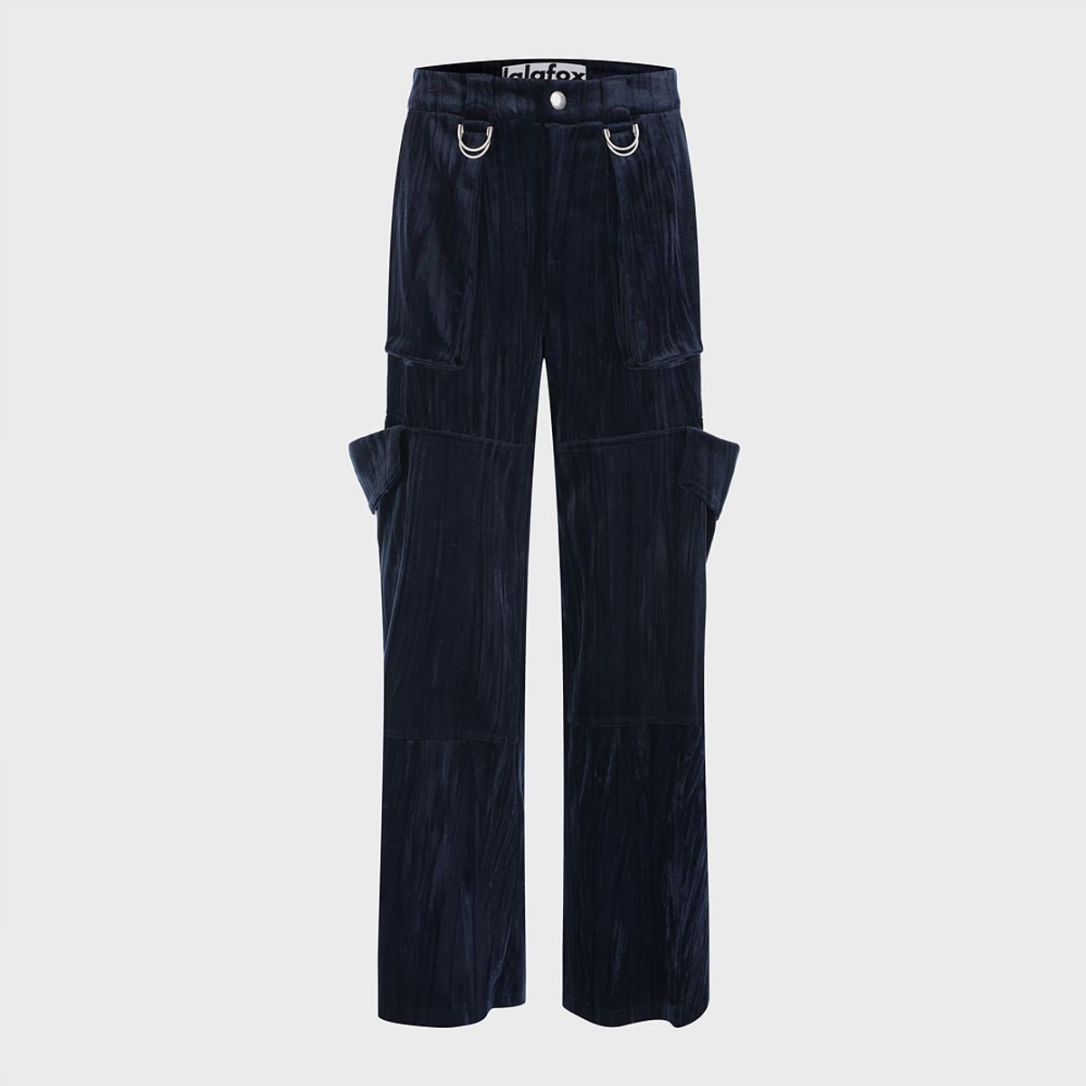 라라폭스(LALAFOX) PLEATS VELVET  CARGO PANTS NAVY BQ4WP006