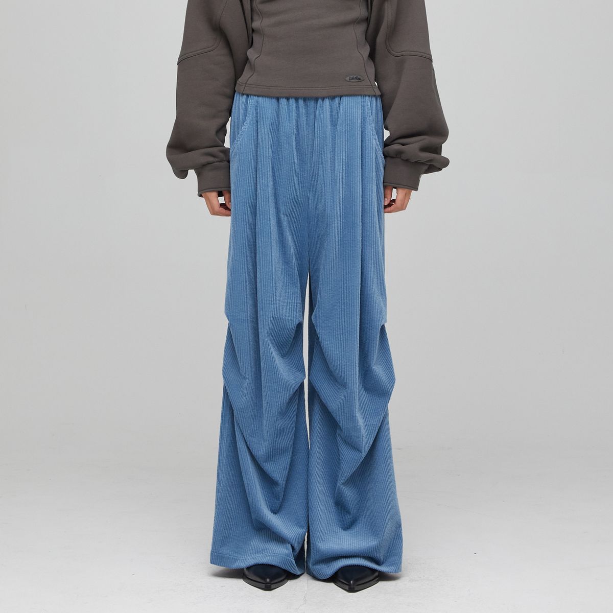 라라폭스(LALAFOX) CORDUROY WIDE PANTS BLUE BQ4WP003
