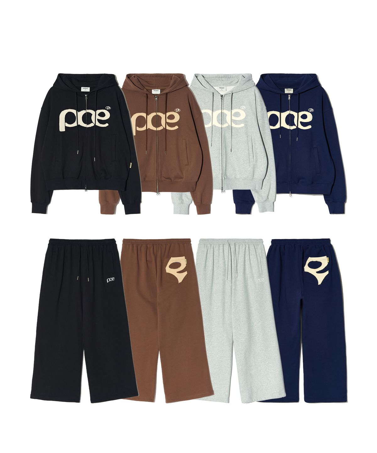 피스메이커(PIECE MAKER) PCE APPLIQUE SWEAT SET UP (4COLORS)