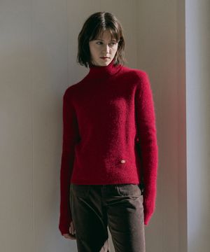 KN4257 앙고라 터틀넥 니트_Red