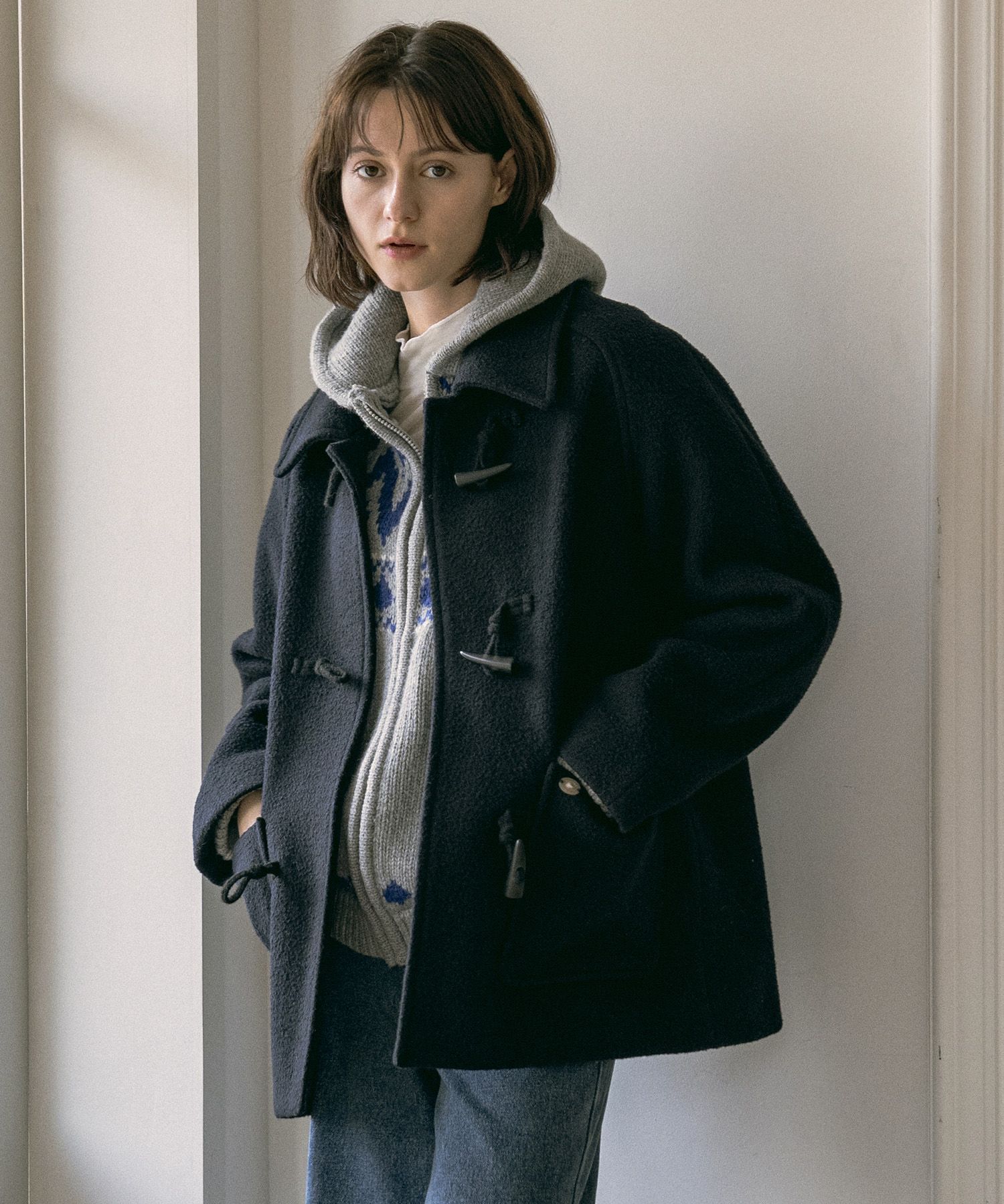 MUSINSA公式 | VANONE ATELIER O3743 ウールダッフルコート_Navy