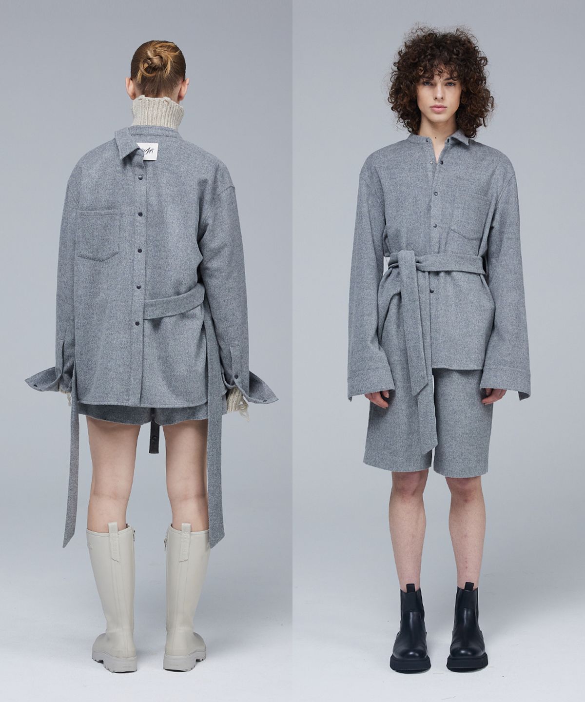 므아므(MMAM) Wool strap origami signature shirt
