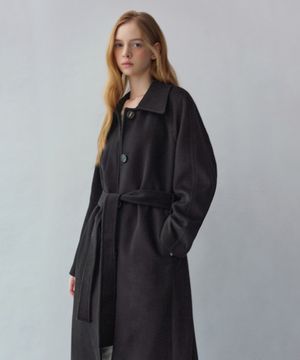 우든 캐시미어 발마칸 롱 코트 (블랙)