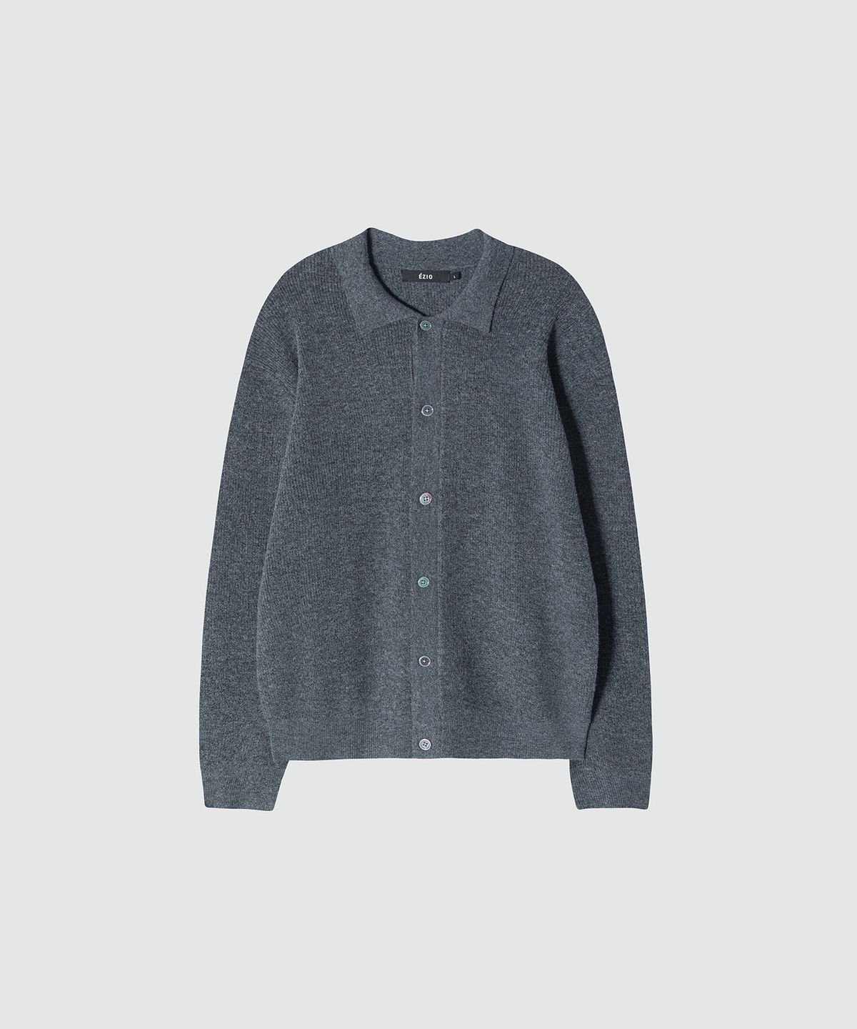 이지오(EZIO) Natural Collar Cardigan_Charcoal