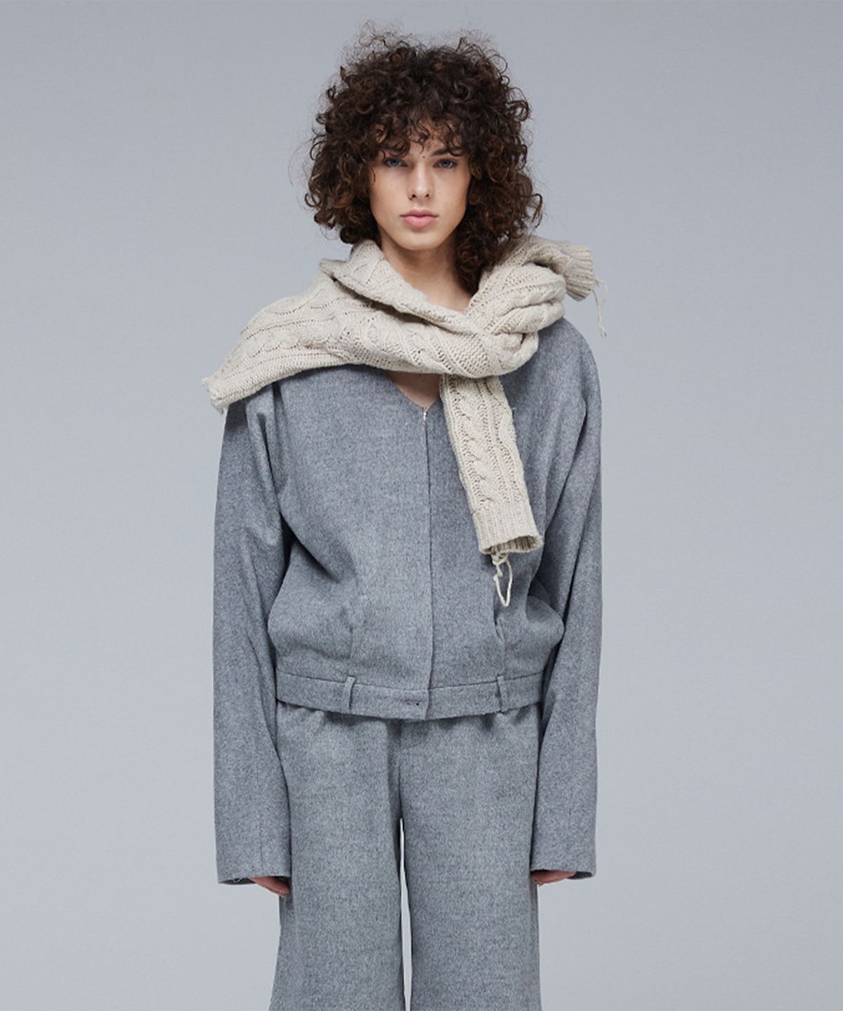 므아므(MMAM) Wool pants detail zip-up