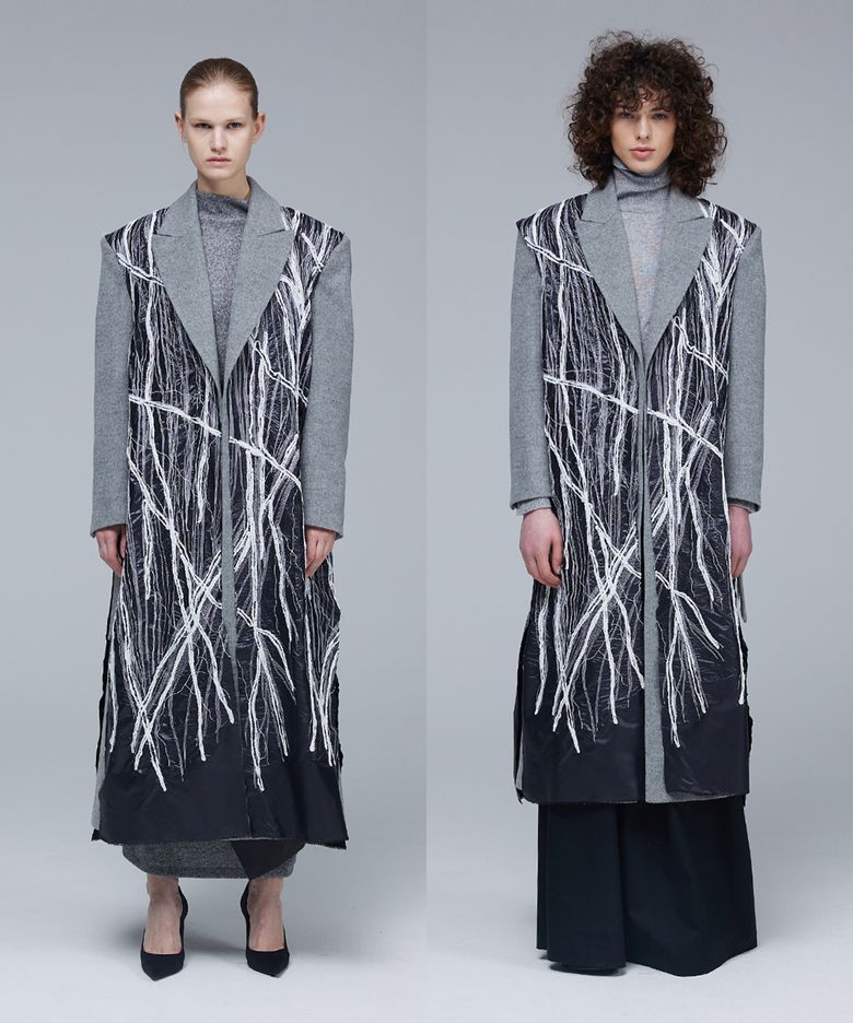 Layered doodle long vest
