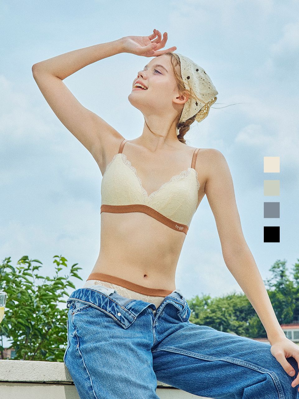MUSINSA公式 | HYGGE UNDERWEAR ガーリーレースノンワイヤーブラ