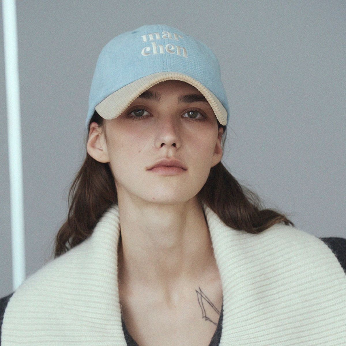 메르헨(MERCHEN) 남여공용 Denim logo ball cap_3color
