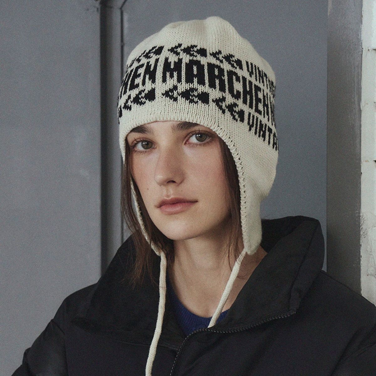 메르헨(MERCHEN) 남여공용 Jacquard logo earflap_7color
