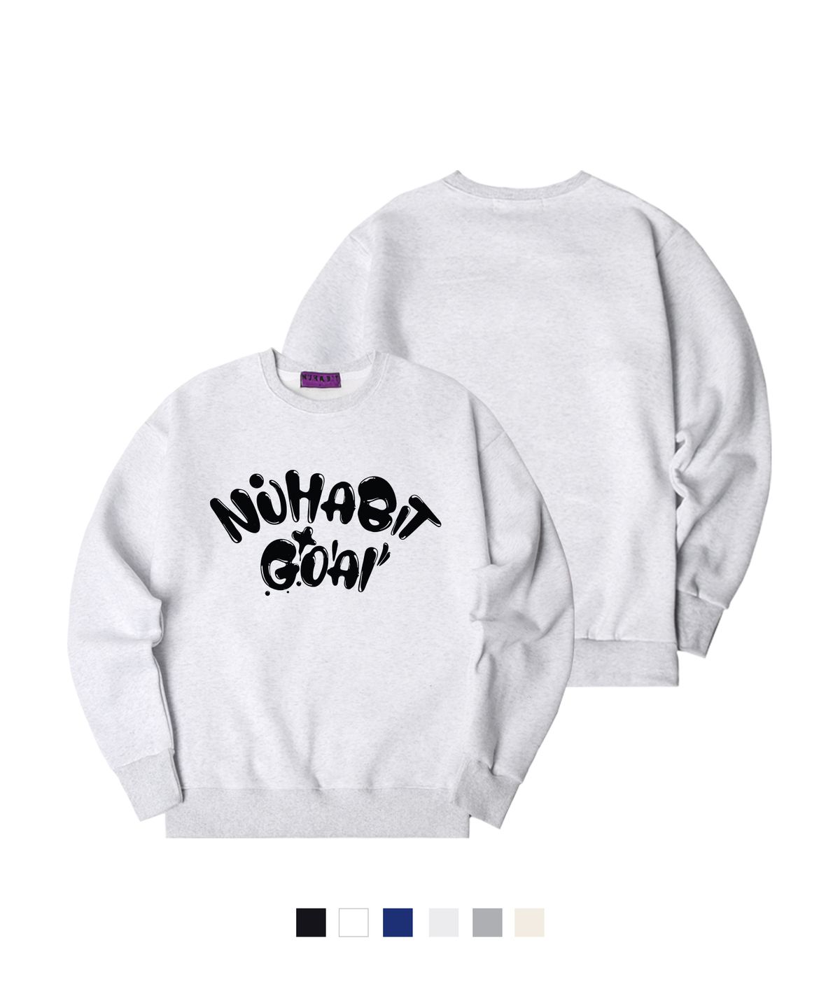 뉴해빗(NUHABIT) N/H PAINT LOGO 오버핏 기모 맨투맨 (SOM4-4NH1268)