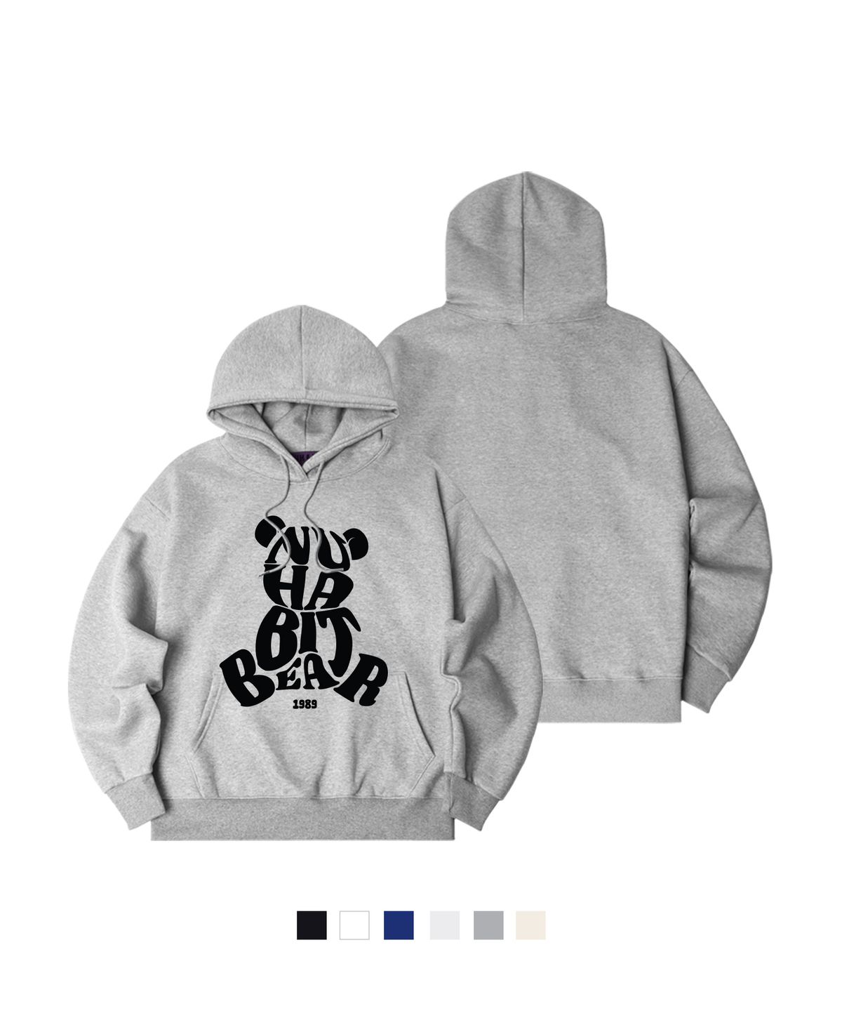 뉴해빗(NUHABIT) N/H LOGO BEAR 오버핏 기모 후드 (SOH4-4NH1267)