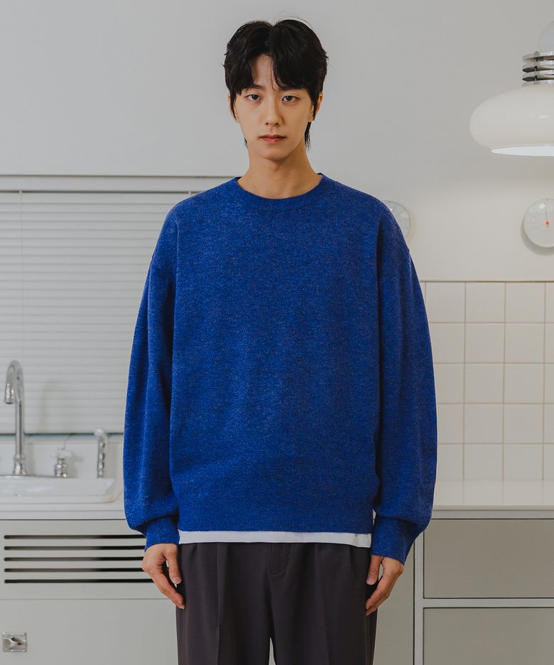 [DE LUXE] 데일리 베이직 라운드 니트 DLX1507 (9 COLOR)