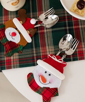 크리스마스 커트러리 커버 세트 3p 1set