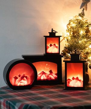 크리스마스 벽난로 무드등 4type