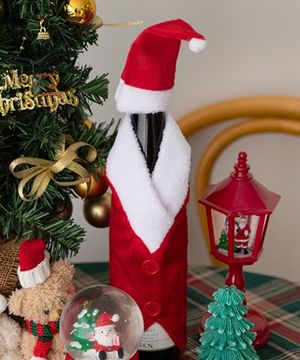 크리스마스 산타모자 와인커버
