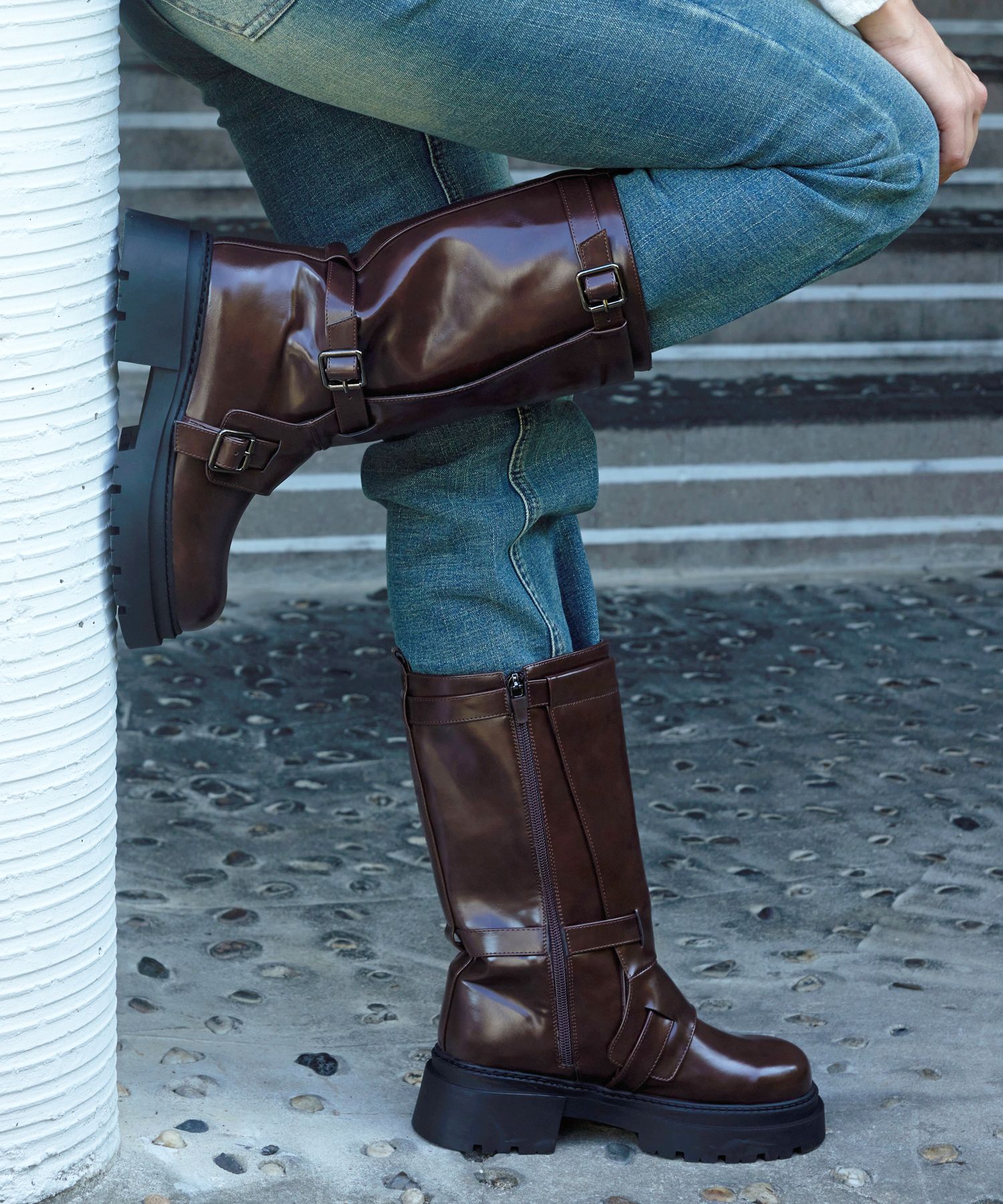 MUSINSA | CESTI Modern Hipster Boots (BROWN)