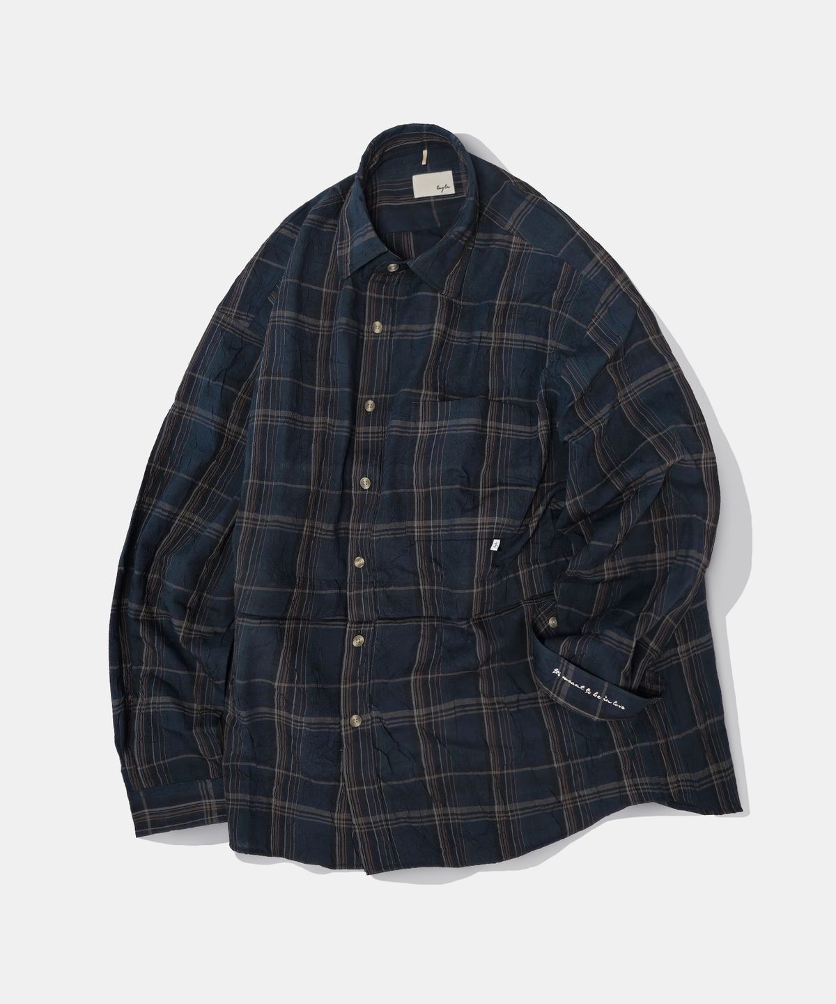 다이아몬드 레이라(DIAMOND LAYLA) Detachable Crease Check Shirt S167 Faded Navy
