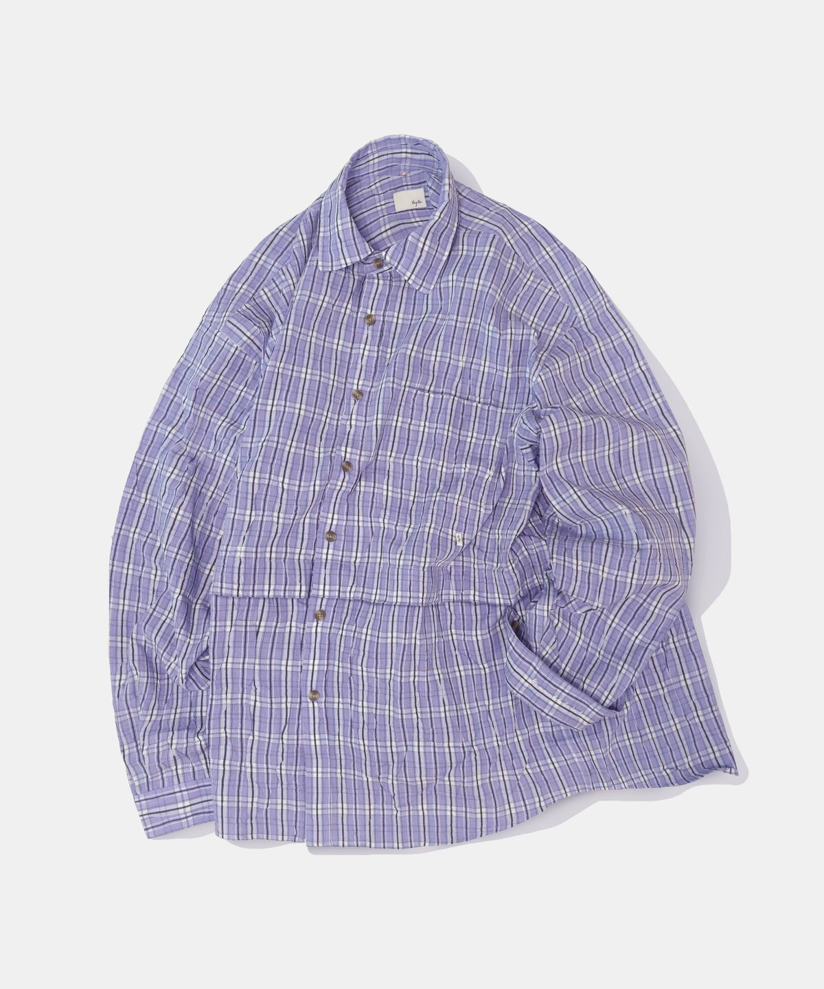 다이아몬드 레이라(DIAMOND LAYLA) Detachable Crease Check Shirt S167 Purple Black