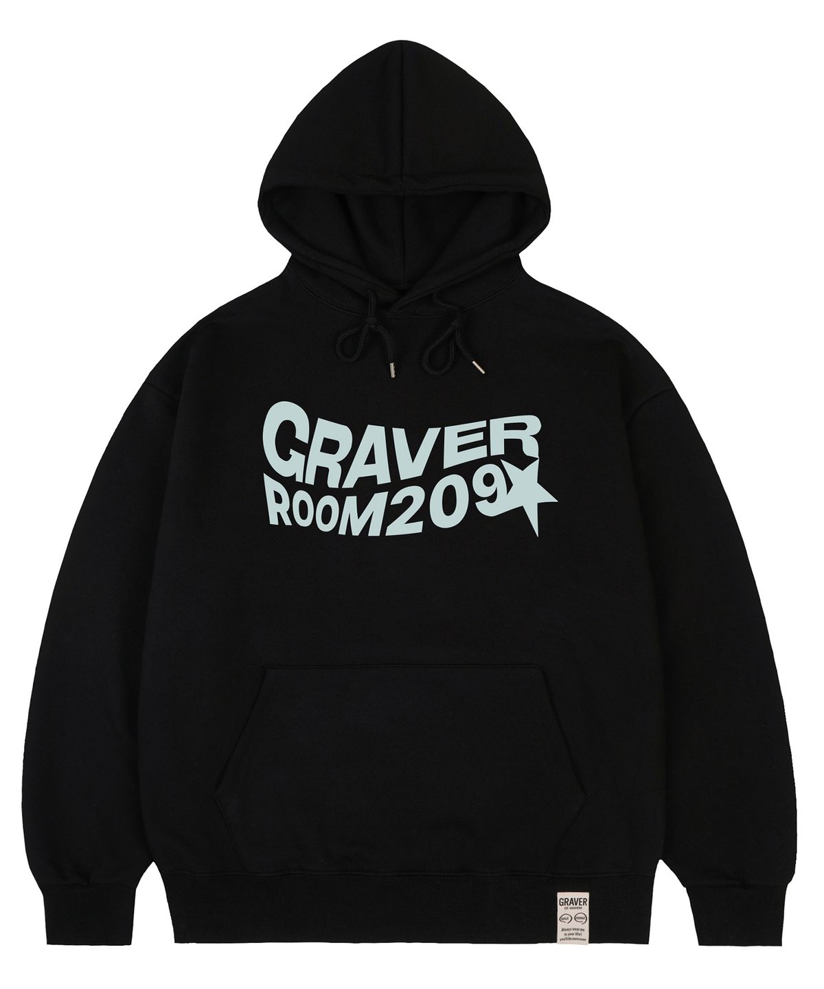 그레이버(GRAVER) [UNISEX]웨이브 스타 로고 후드티_4color