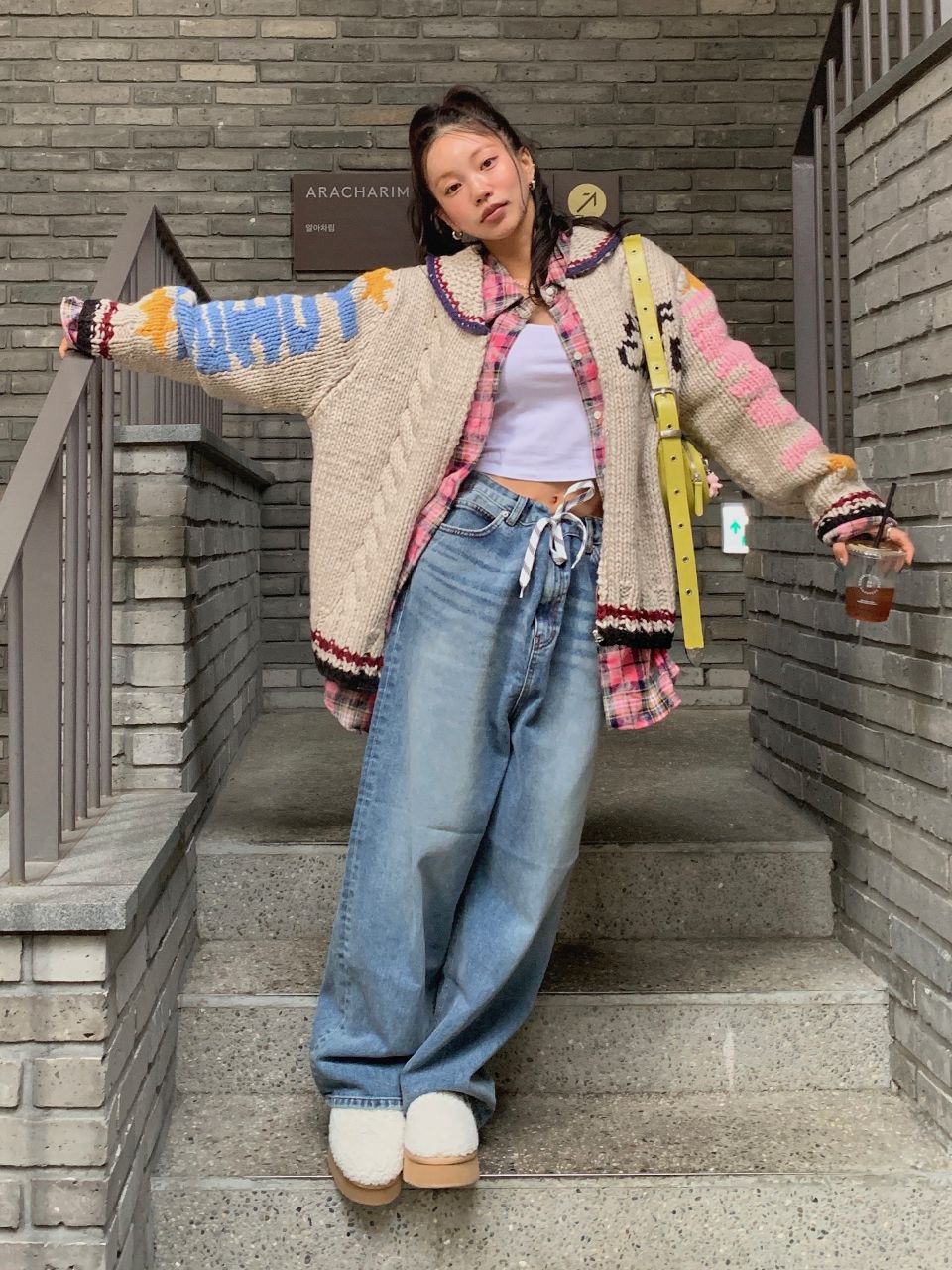 MUSINSA | ASIF CALIE WIDE STRING DENIM PANTS BLUE