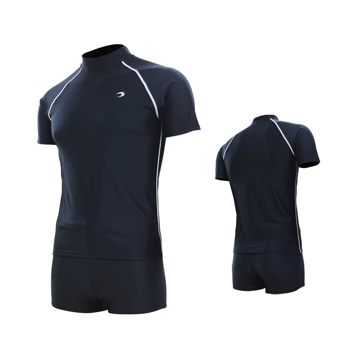 티에스스포츠(TS SPORTS) 남성 수영복 반팔 래쉬가드 2부 반바지 M23041+24061