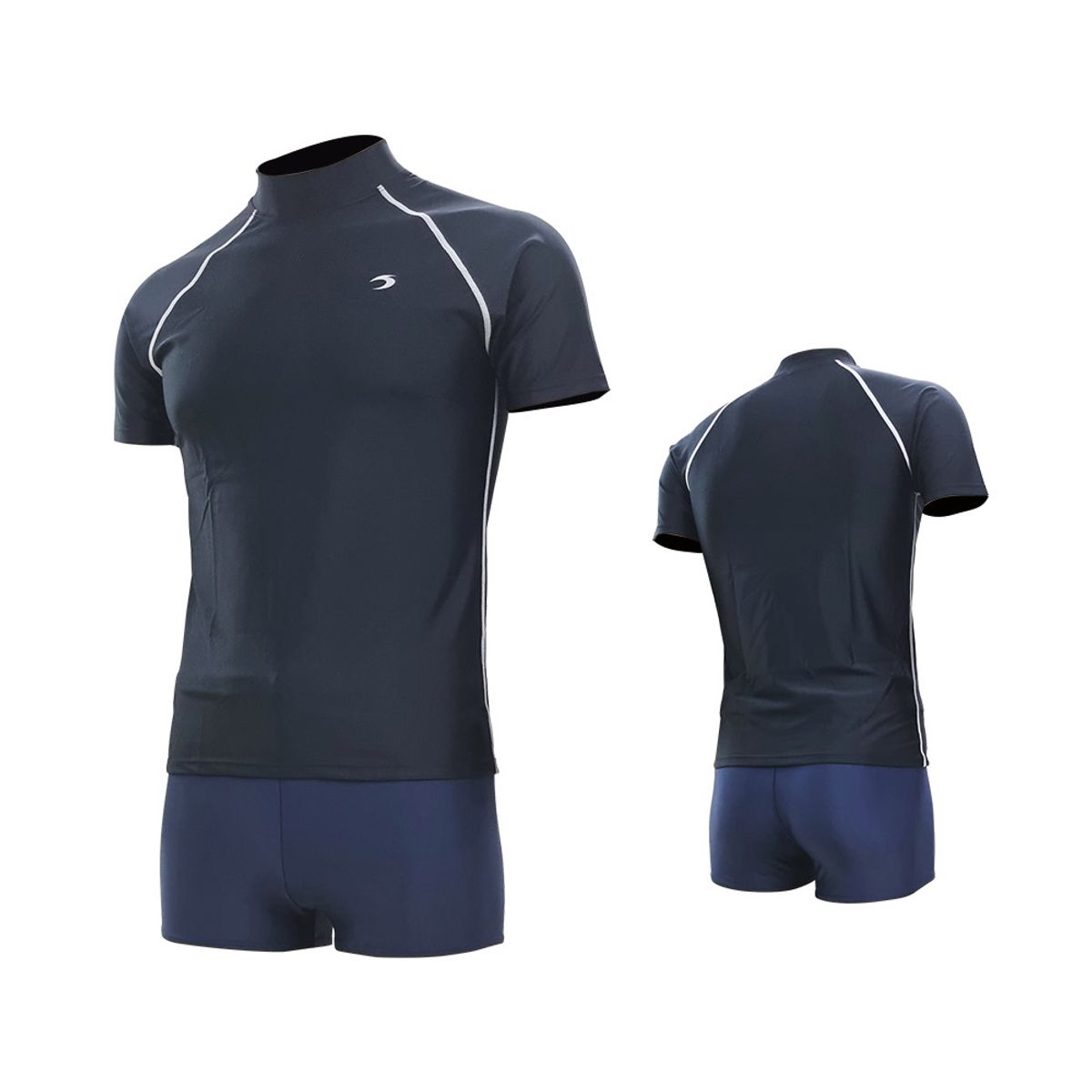 티에스스포츠(TS SPORTS) 남성 수영복 반팔 래쉬가드 2부 반바지 세트 M23041+24062
