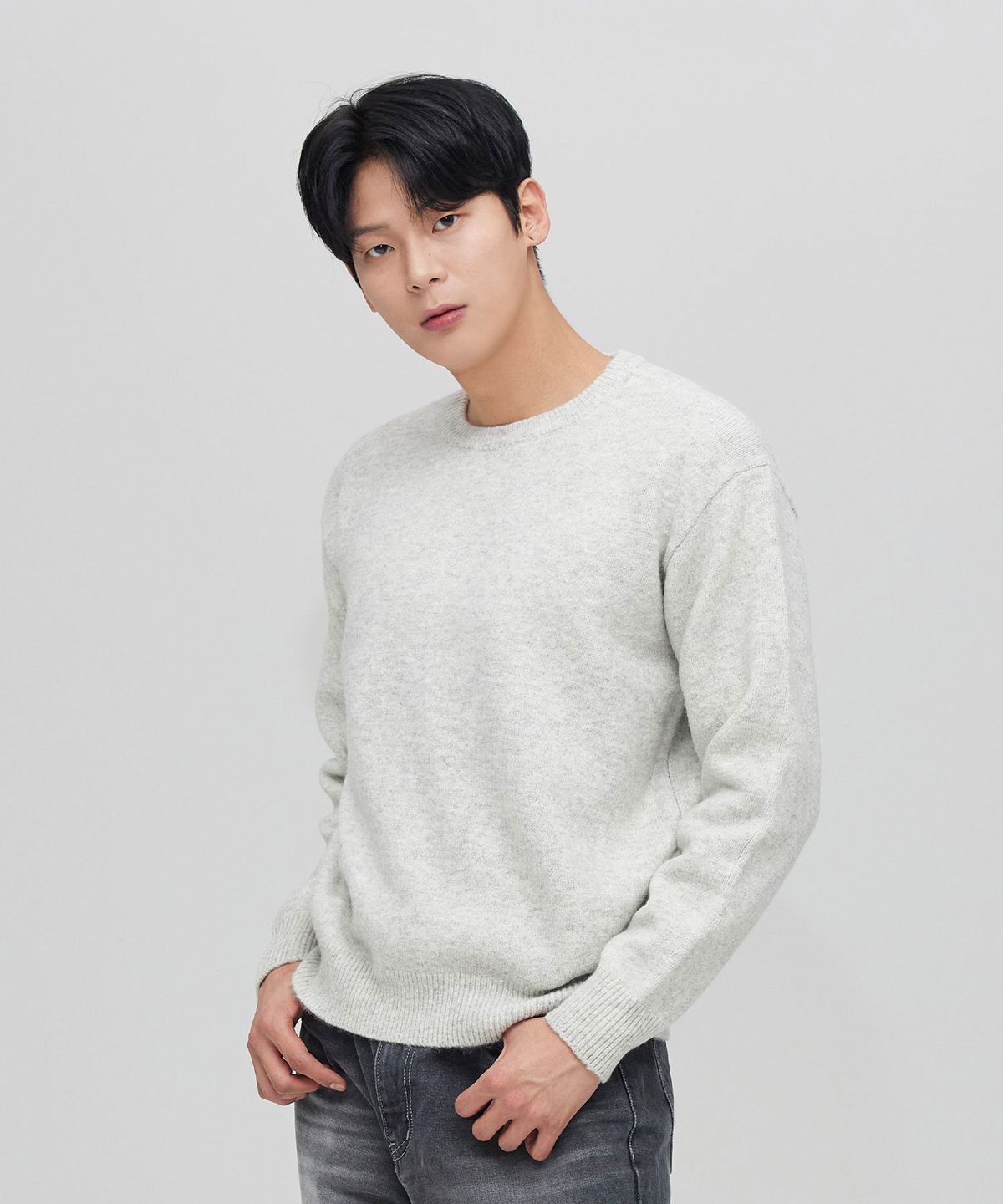 미니멀코드(MINIMALCODE) 라이트 웜 코지 니트 라이트그레이