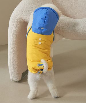 강아지 겨울옷 망토패딩 옐로우