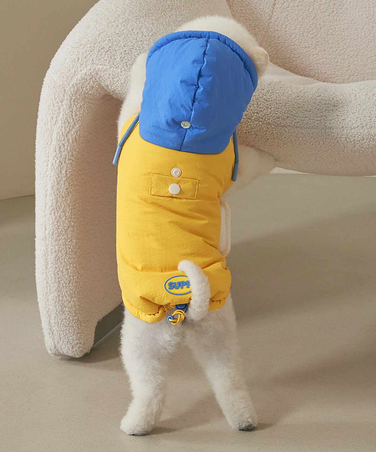 슈퍼펫(SUPERPET) 강아지 겨울옷 망토패딩 옐로우