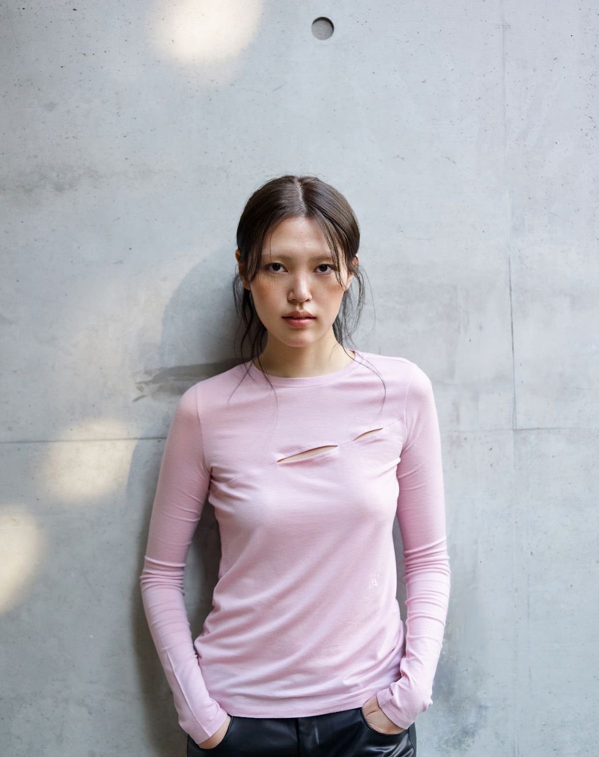 큐피도(KUPIDO) Talia chest hole T-shirt _ Pink
