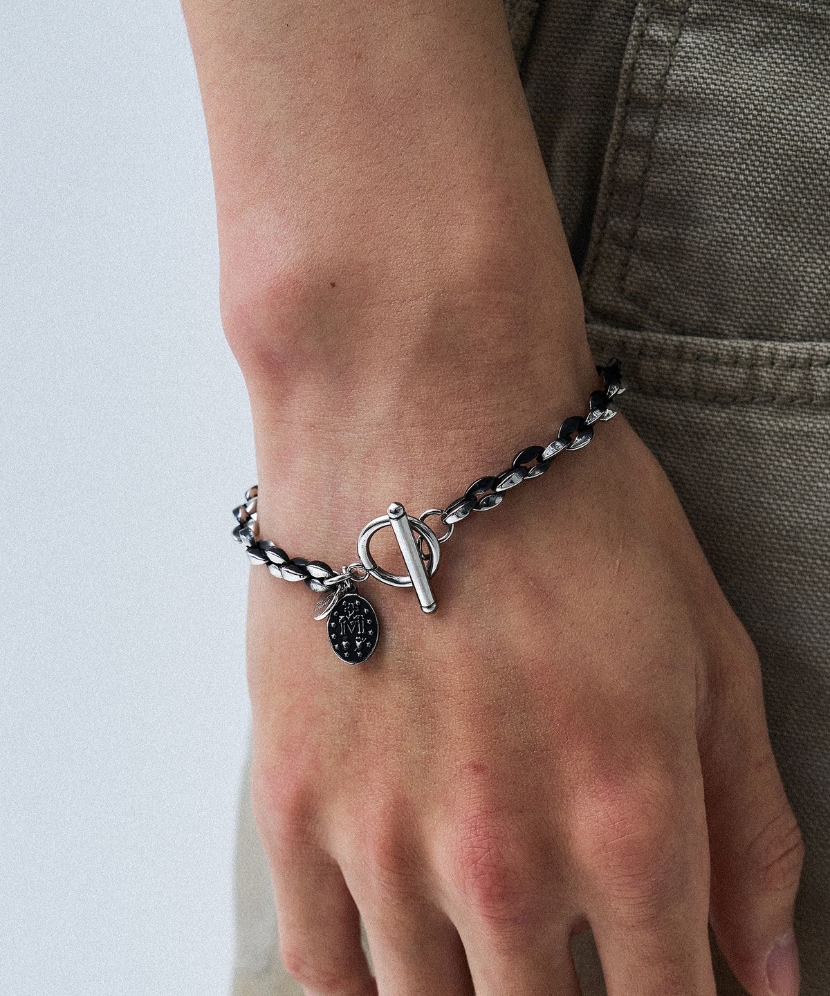 스칼렛또블랙(SCALETTOBLACK) RSM028 Half Combi Round Chain Braclet