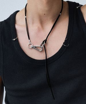 RSM020 Black Hide Mixed Necklace