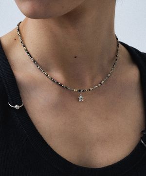 RSM018 Mottled Beads Star Pendent Necklace