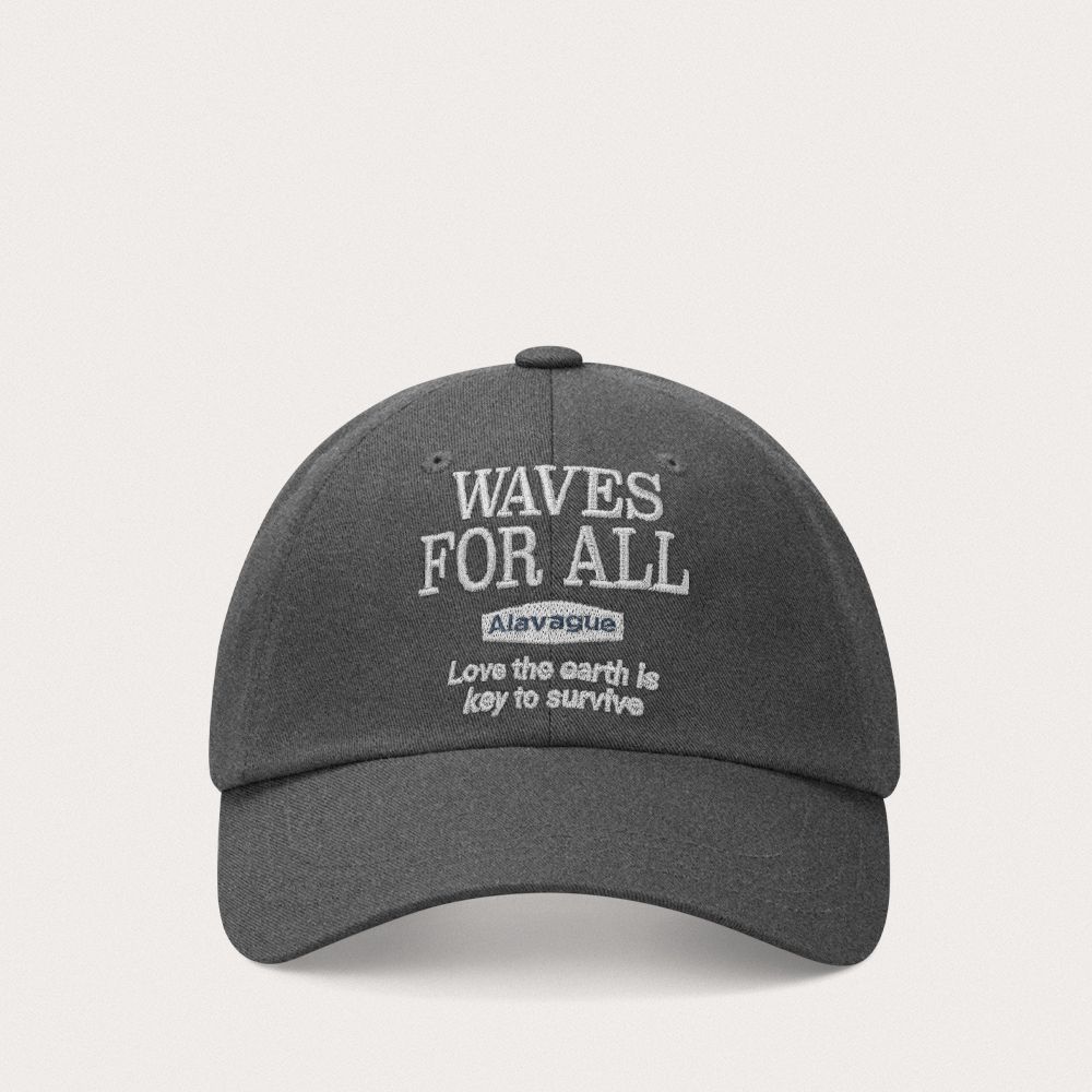 ALAVAGUE☆WAVE CAP MUSINSA | ALAVAGUE Wave Letter Cap - Charcoal Grey