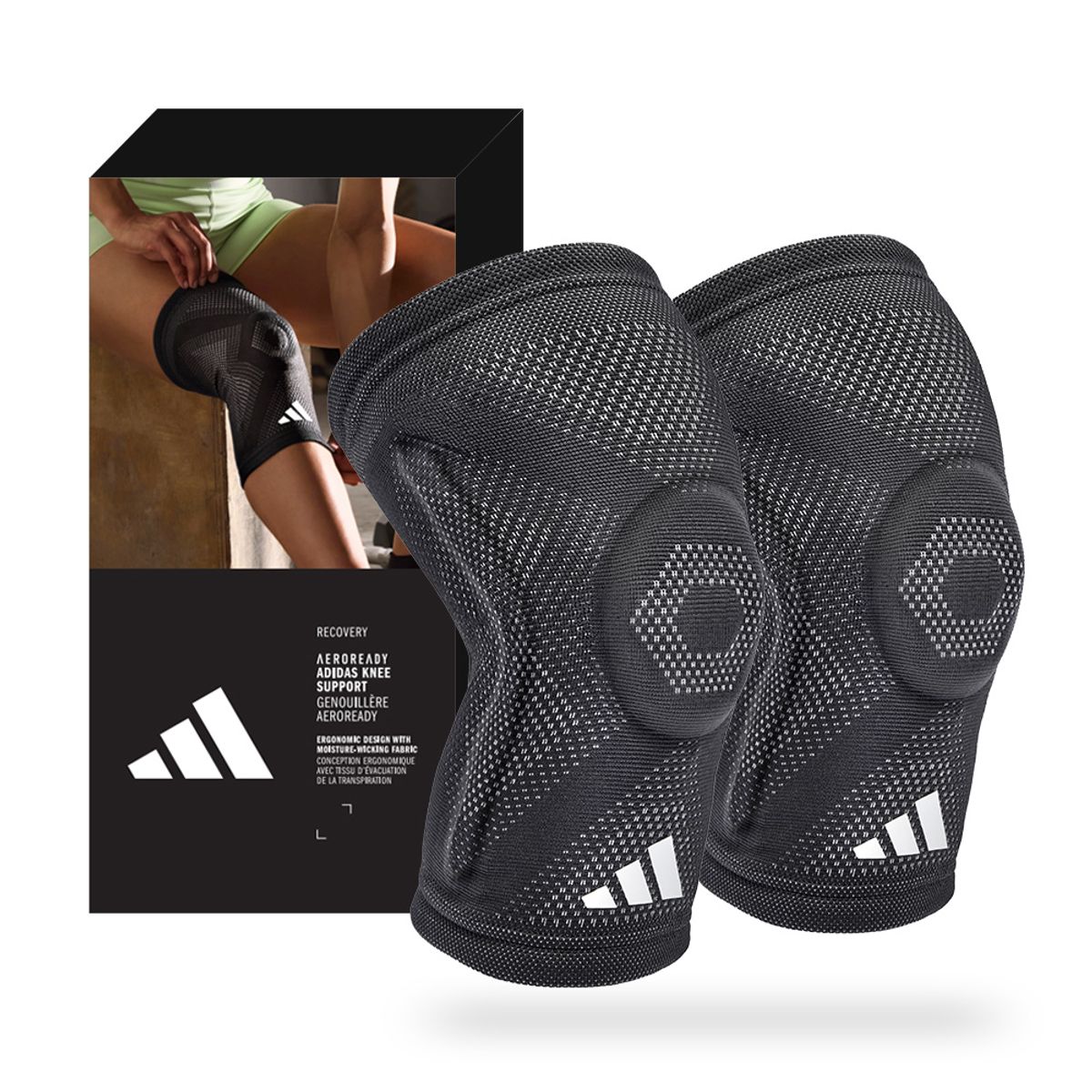 아디다스 피트니스(ADIDAS FITNESS) 에어로레디 엘리트 무릎 보호대 세트