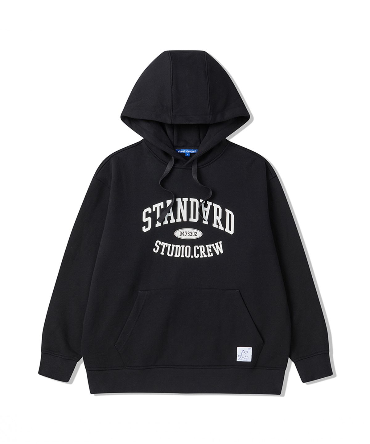 스트리트 스탠다드(STREET STANDARD) 크루 코어 후드 블랙