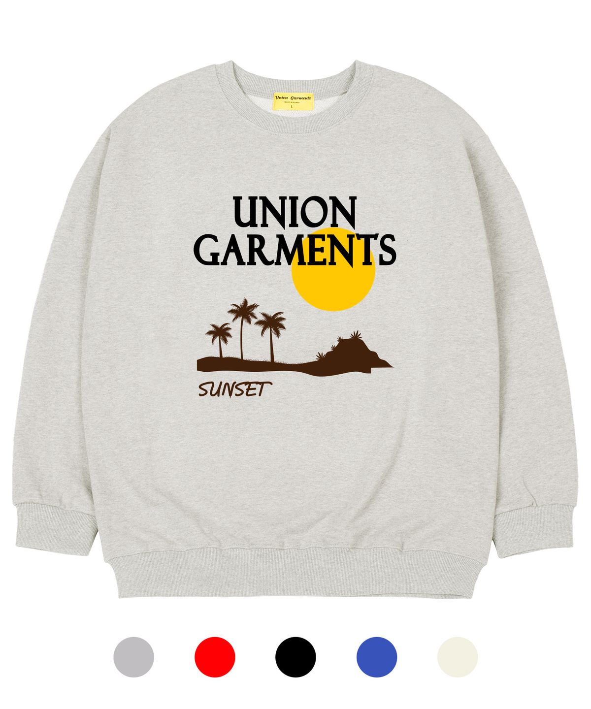 유니온가먼츠(UNION GARMENTS) [기모]가먼츠선셋 오버핏 맨투맨 티셔츠