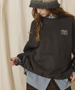 레글런 스트링 기모 스웨트셔츠 [차콜]