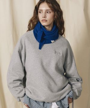 레글런 스트링 기모 스웨트셔츠 [멜란지 그레이]