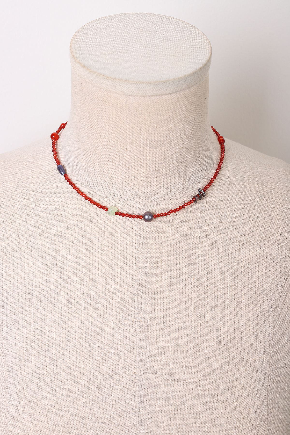 모드곤(MODGONE) 자마노 담수진주 목걸이 Carelian Pearl Necklace