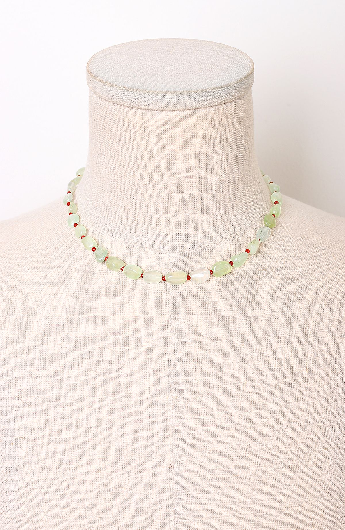 모드곤(MODGONE) 프레나이트 & 자마노 목걸이 Prehnite & Carelian Necklace
