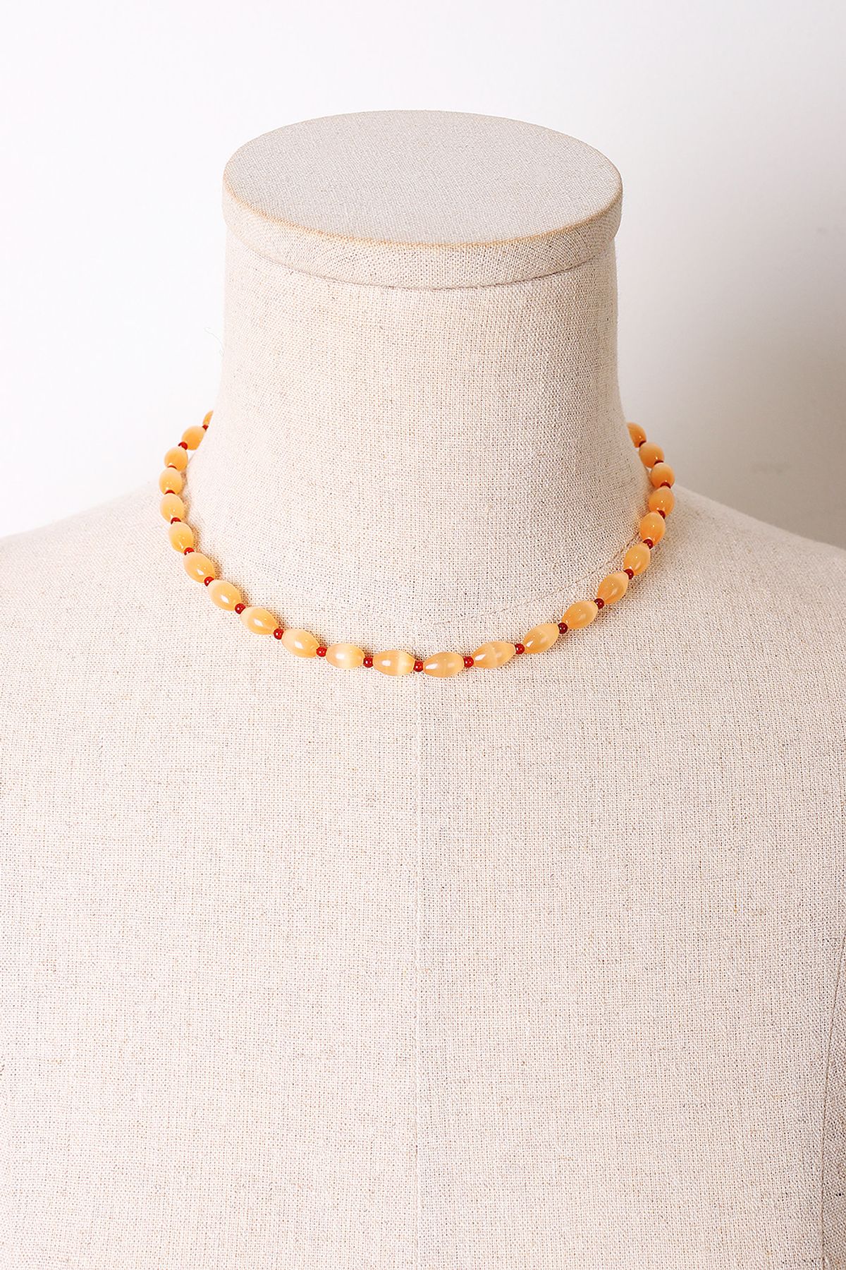 모드곤(MODGONE) 캣츠아이 & 자마노 목걸이 Cats eye stone & Carelian Necklace