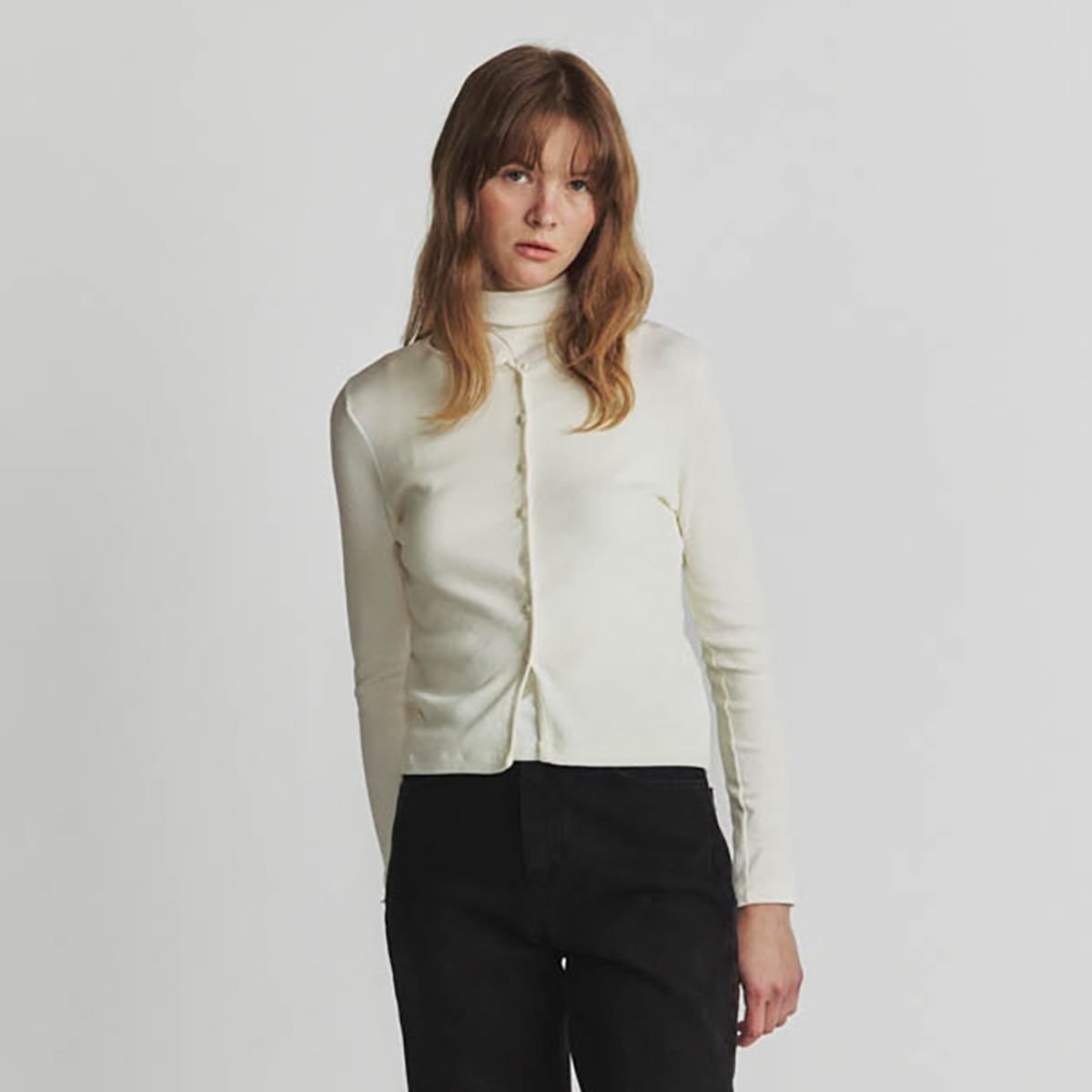 노우드(NOEUD) Half neck cardigan set (Ivory)