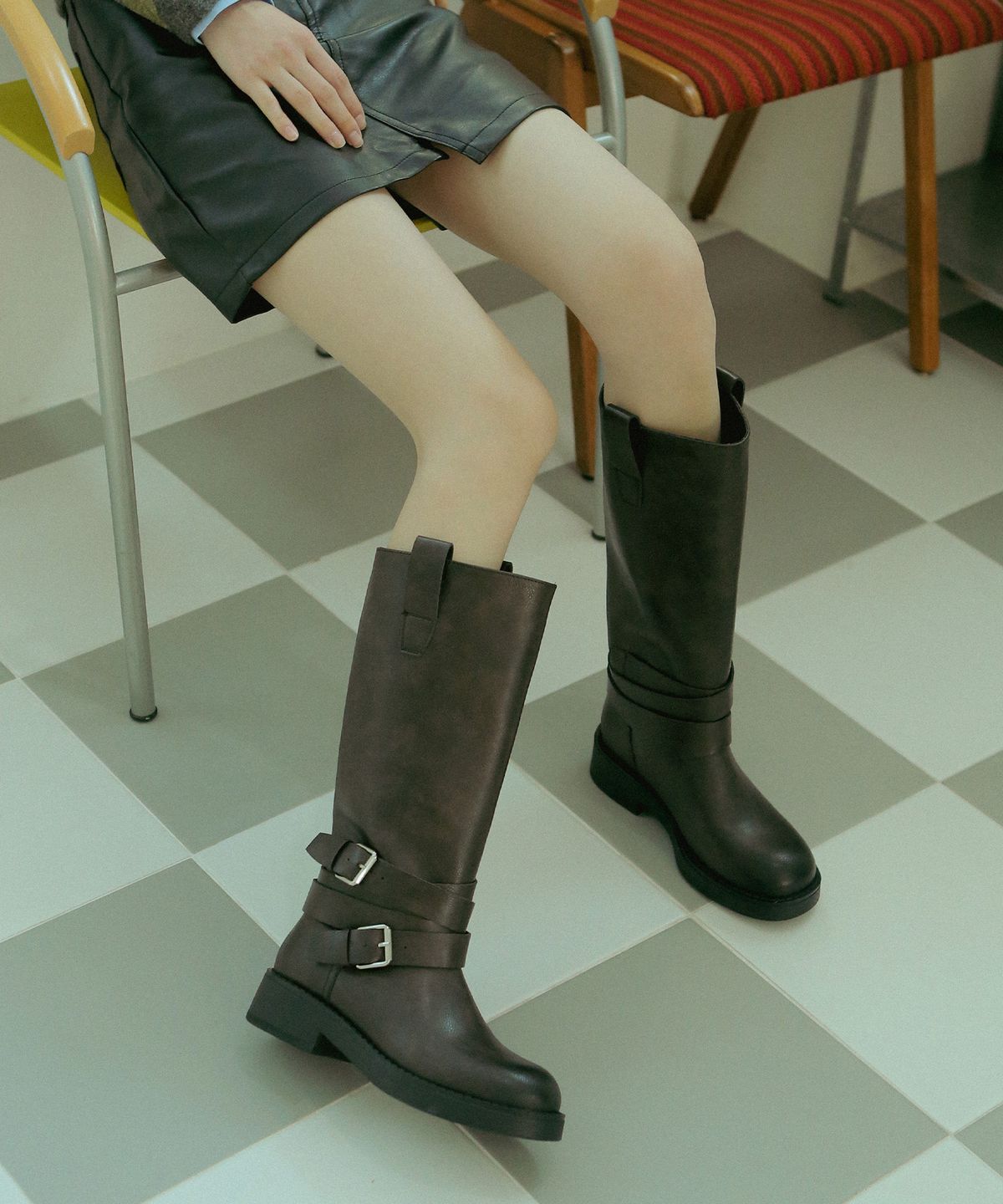 프리플라(FRI FLA) ljh1029 belted long boots _ 2colors