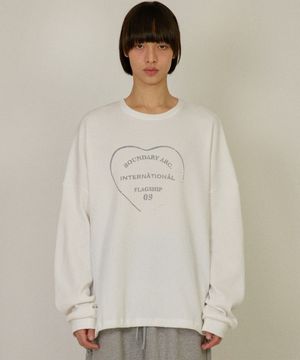 루즈핏 와플 스트링 맨투맨 [화이트]