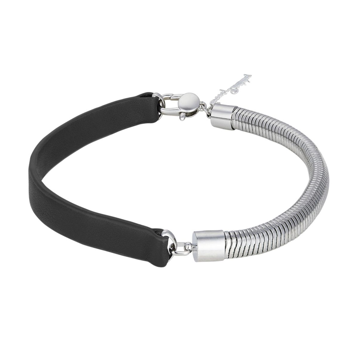 에브리벌스데이(EVERYBIRTHDAY) Half-leather black necklace