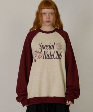 오버핏 나그랑 아메리칸 빈티지 맨투맨 [버건디]