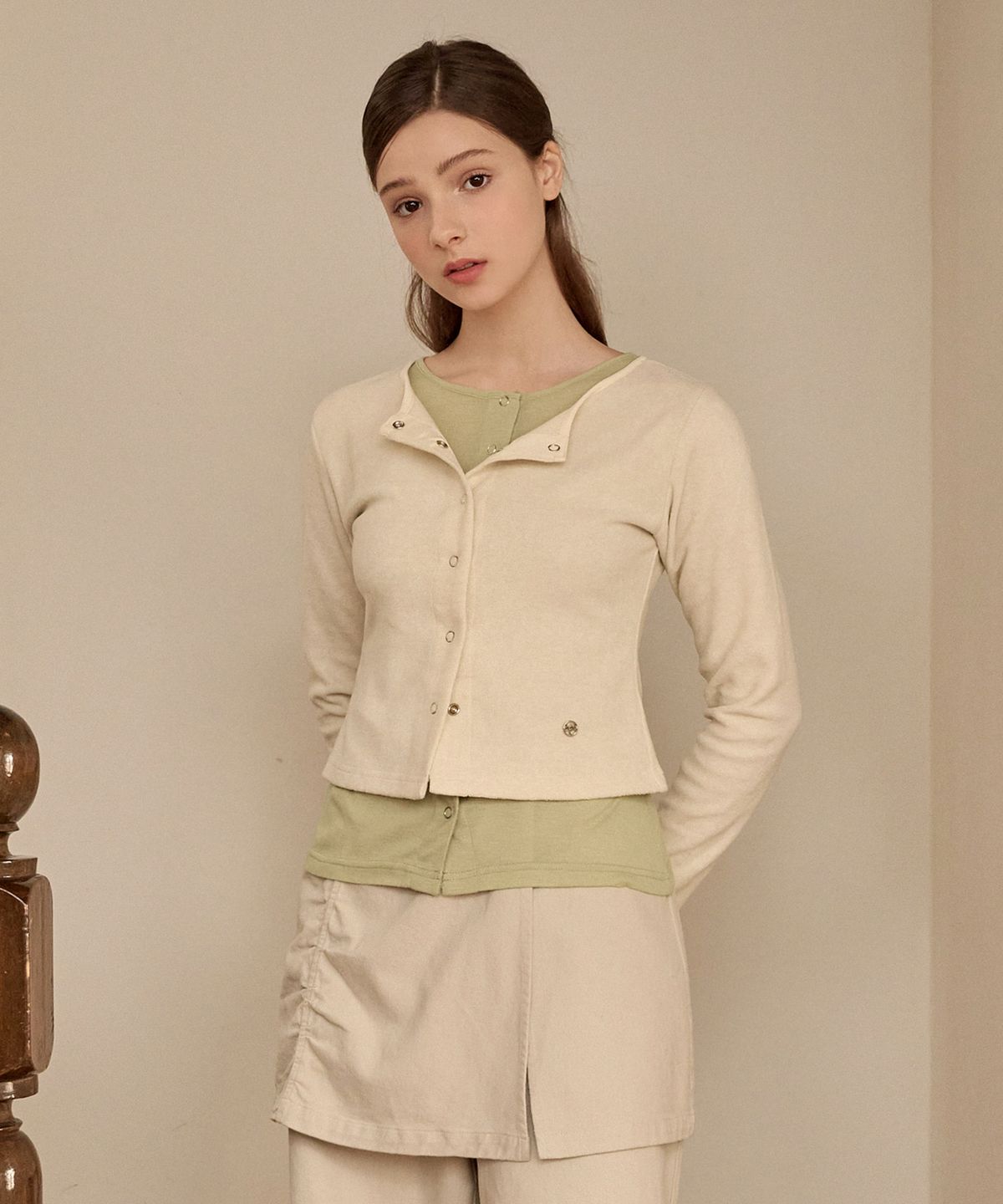 미케네(MICANE) 버블검 레이어드 가디건