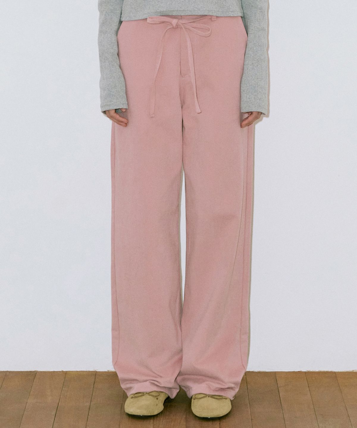 시눈(SINOON) Lace Cotton Pants (Pink)